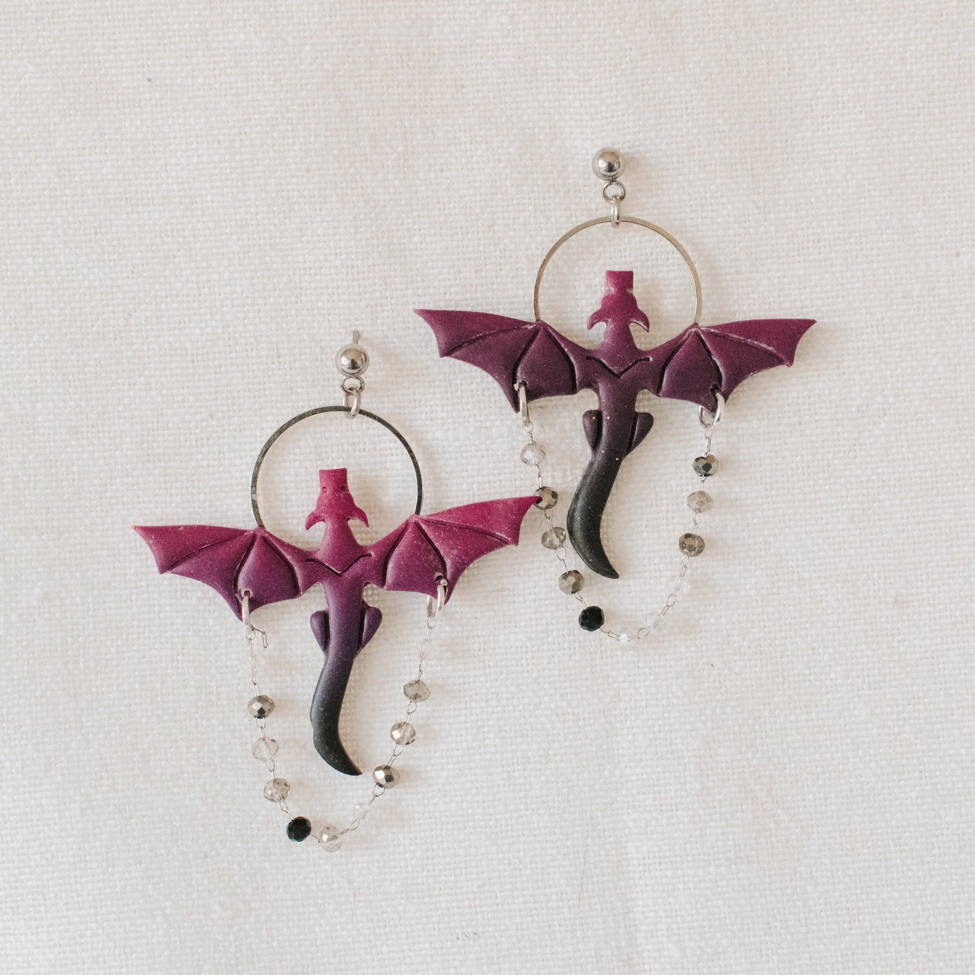 Twilight Crystal Dragon Earrings - Claymore NZ - Earrings