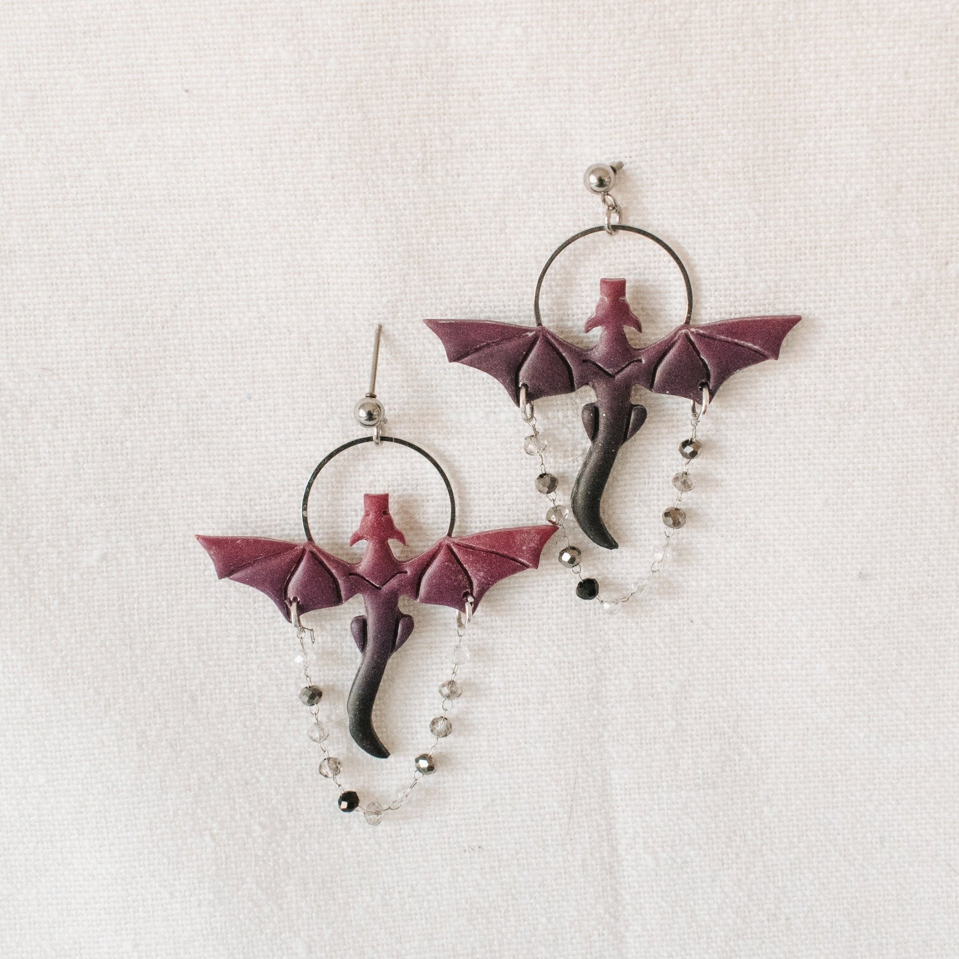 Twilight Crystal Dragon Earrings - Claymore NZ - Earrings